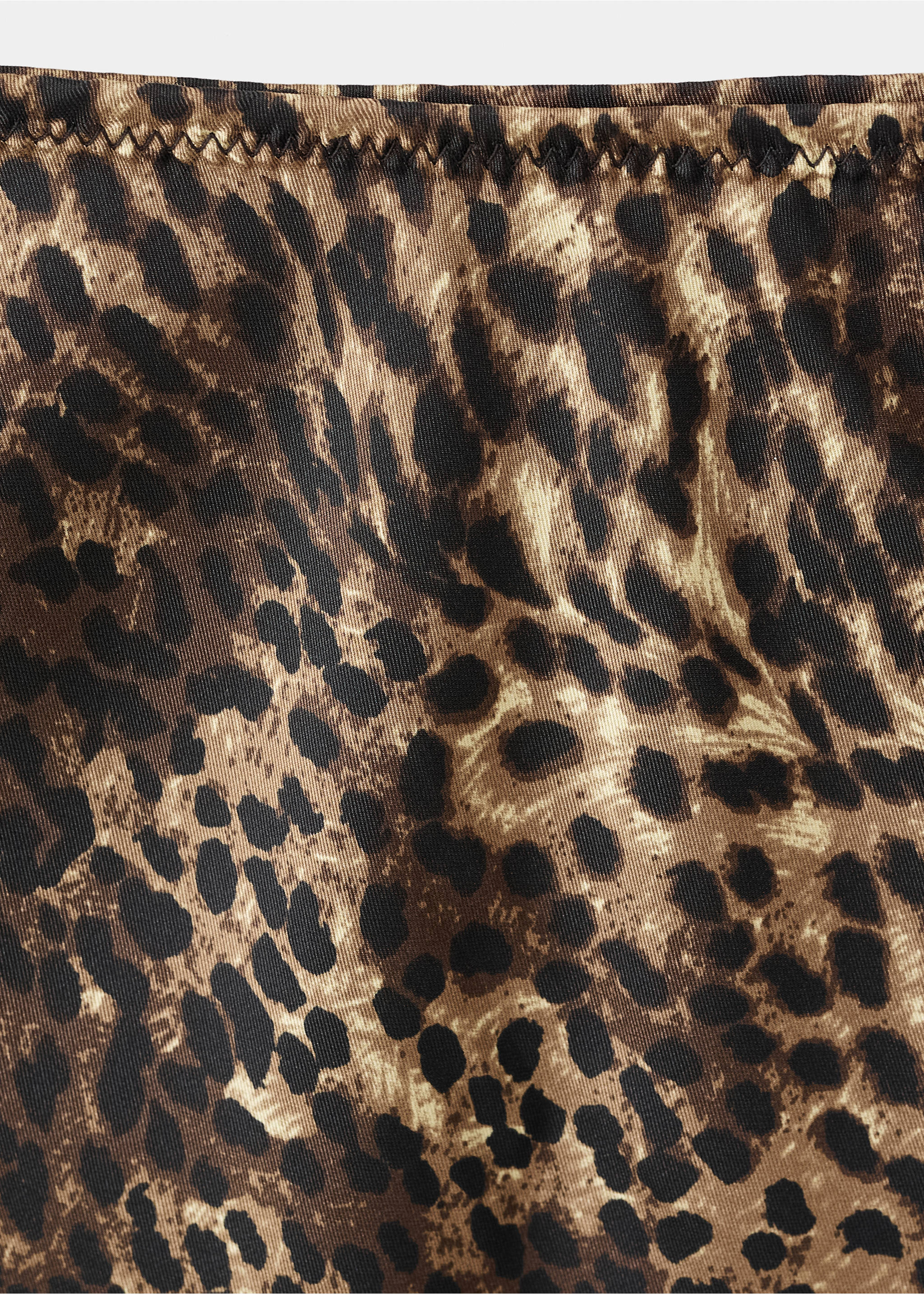Leopard-print satin skirt - Details of the article 8, Brown. Ref: 17077815-00.
