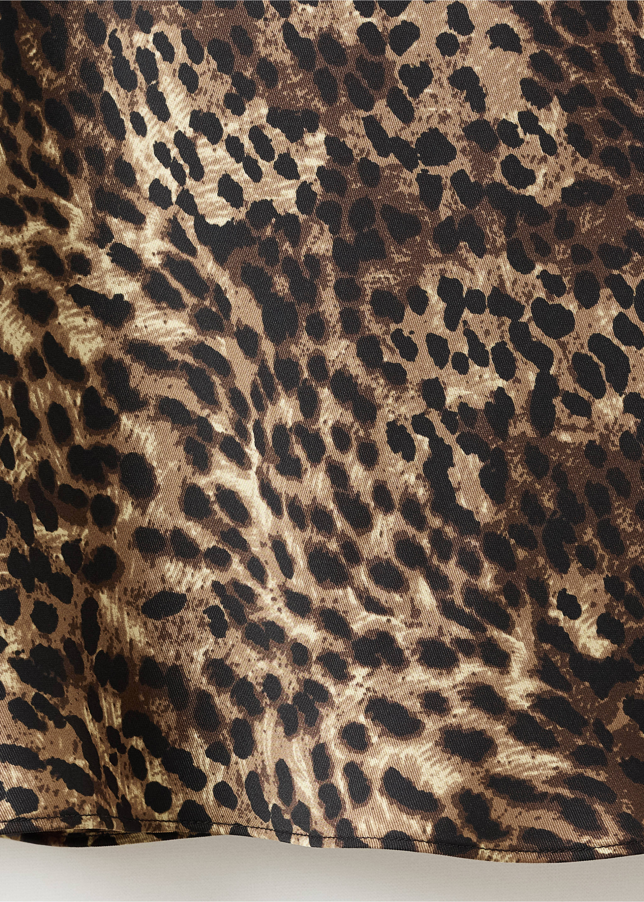 Leopard-print satin skirt - Details of the article 0, Brown. Ref: 17077815-00.