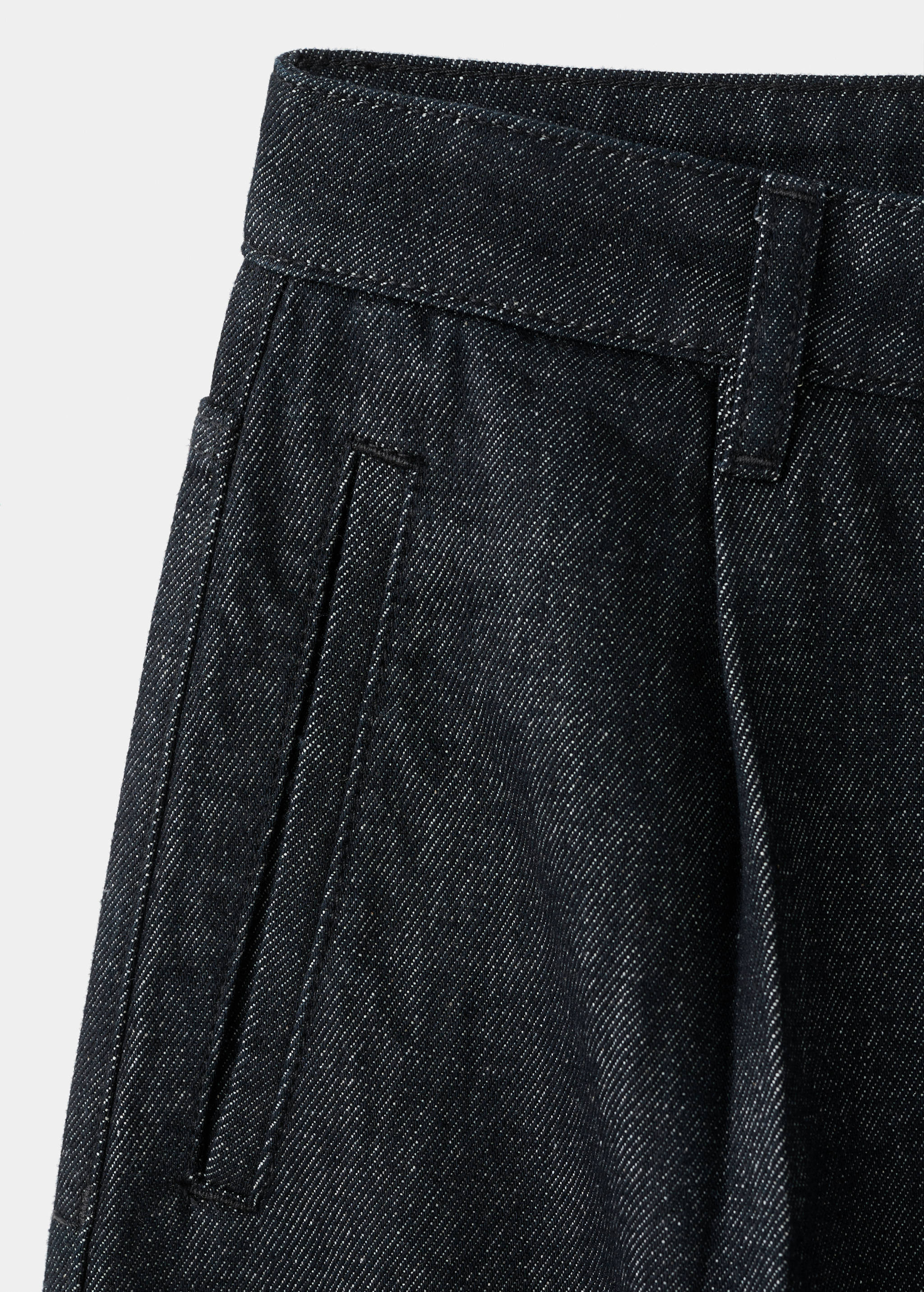 Pantalon denim large avec pinces - Détail de l'article 0