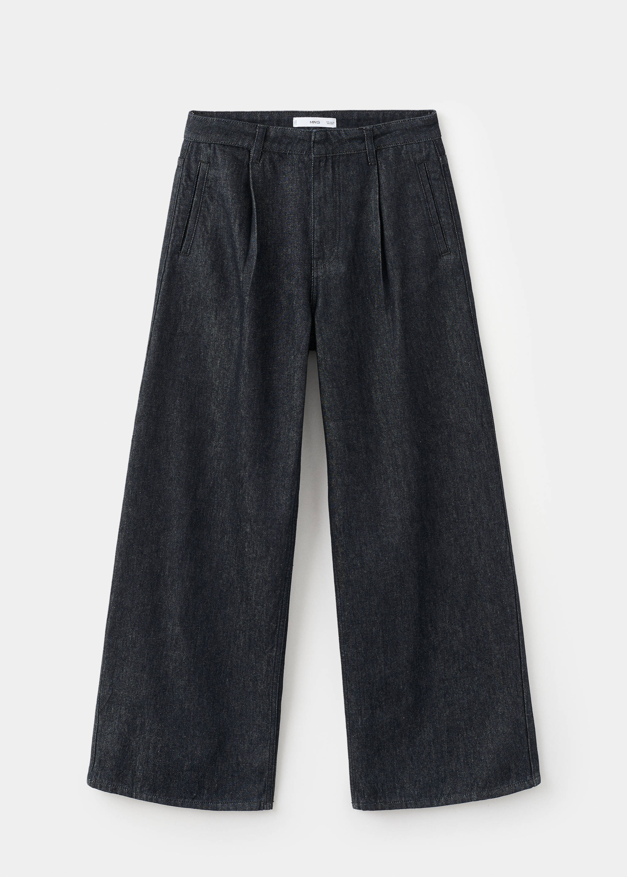 Wide leg pleated denim trousers - Article without model