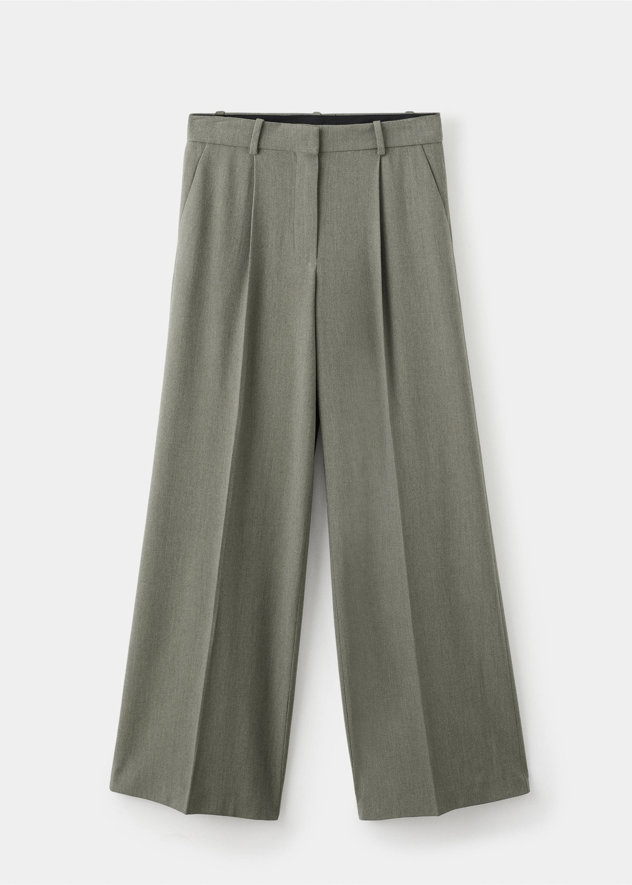 Pleated straight-leg suit trousers - Article without model, Pastel Green. Ref: 17077818-00.