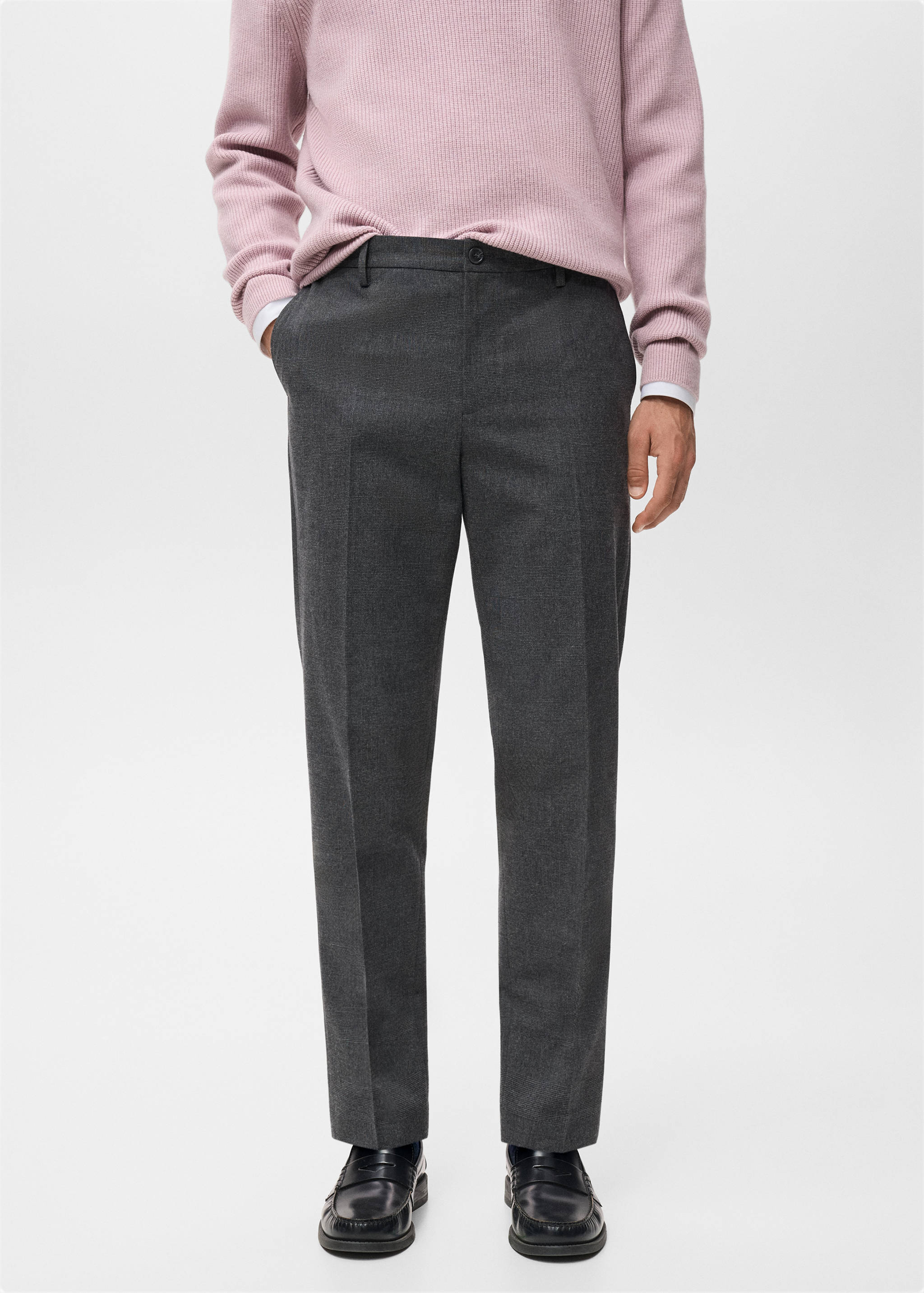 Slim-fit flannel trousers - Medium plane