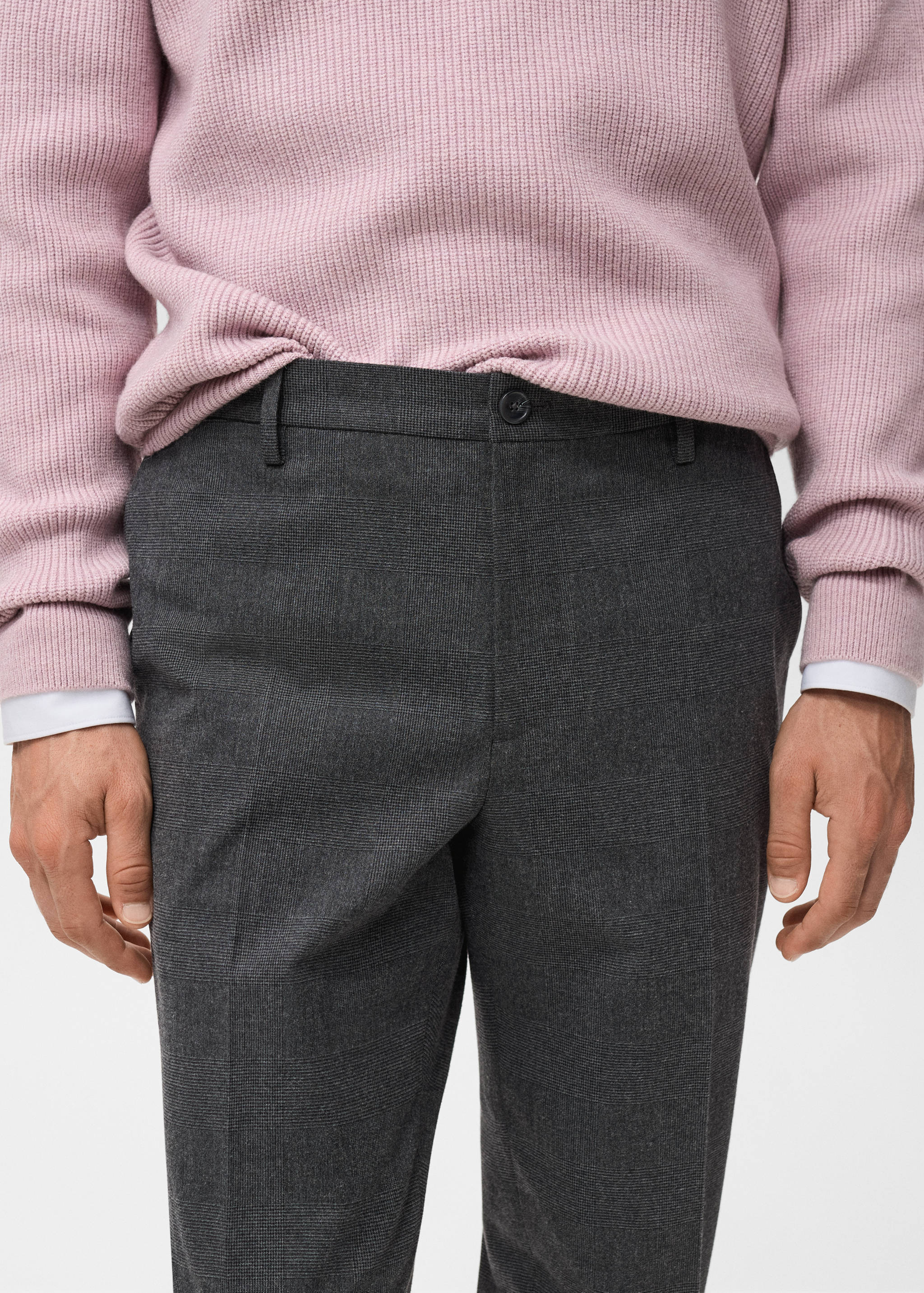 Slim-fit flannel trousers - Details of the article 1