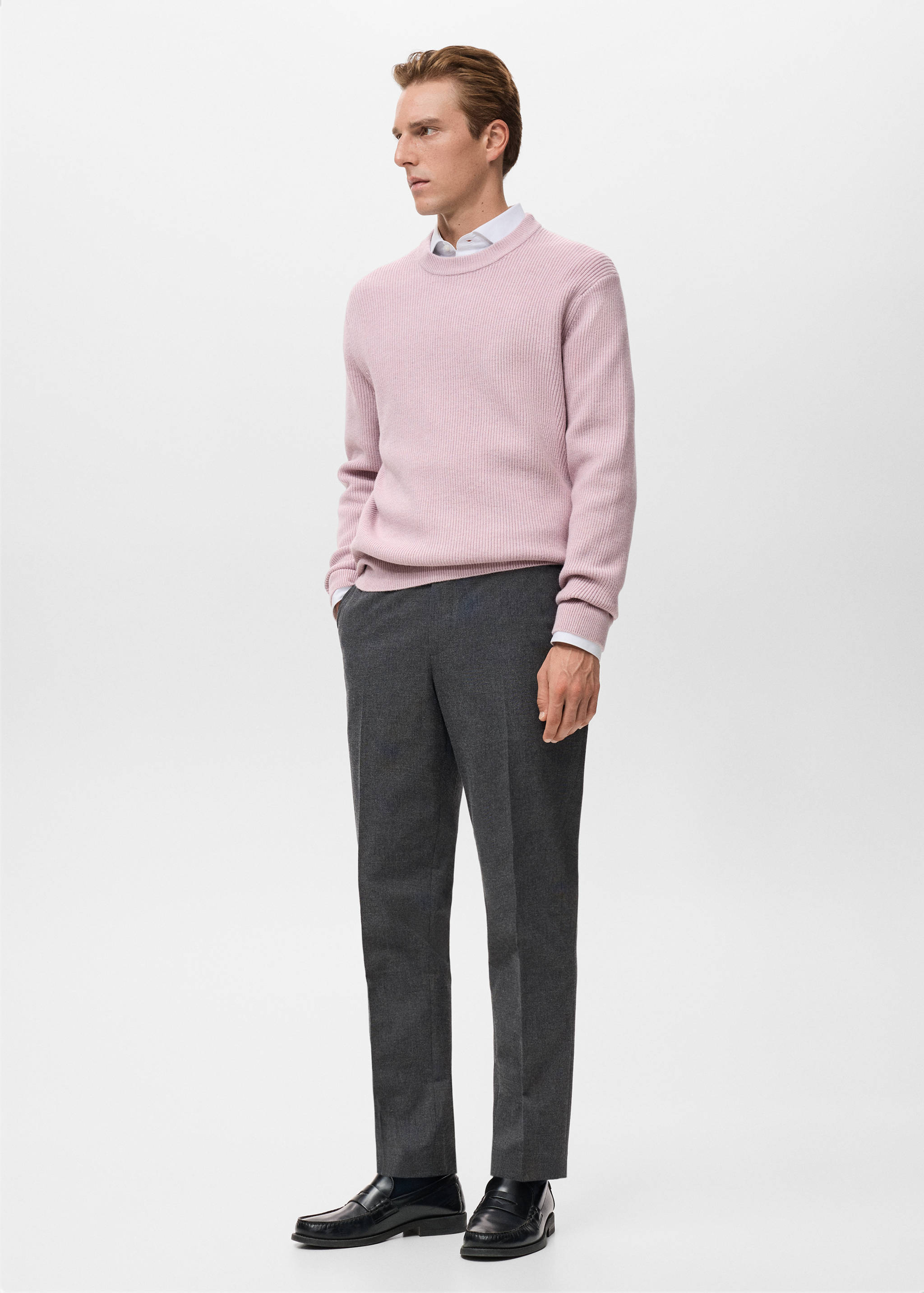 Slim-fit flannel trousers - Details of the article 2