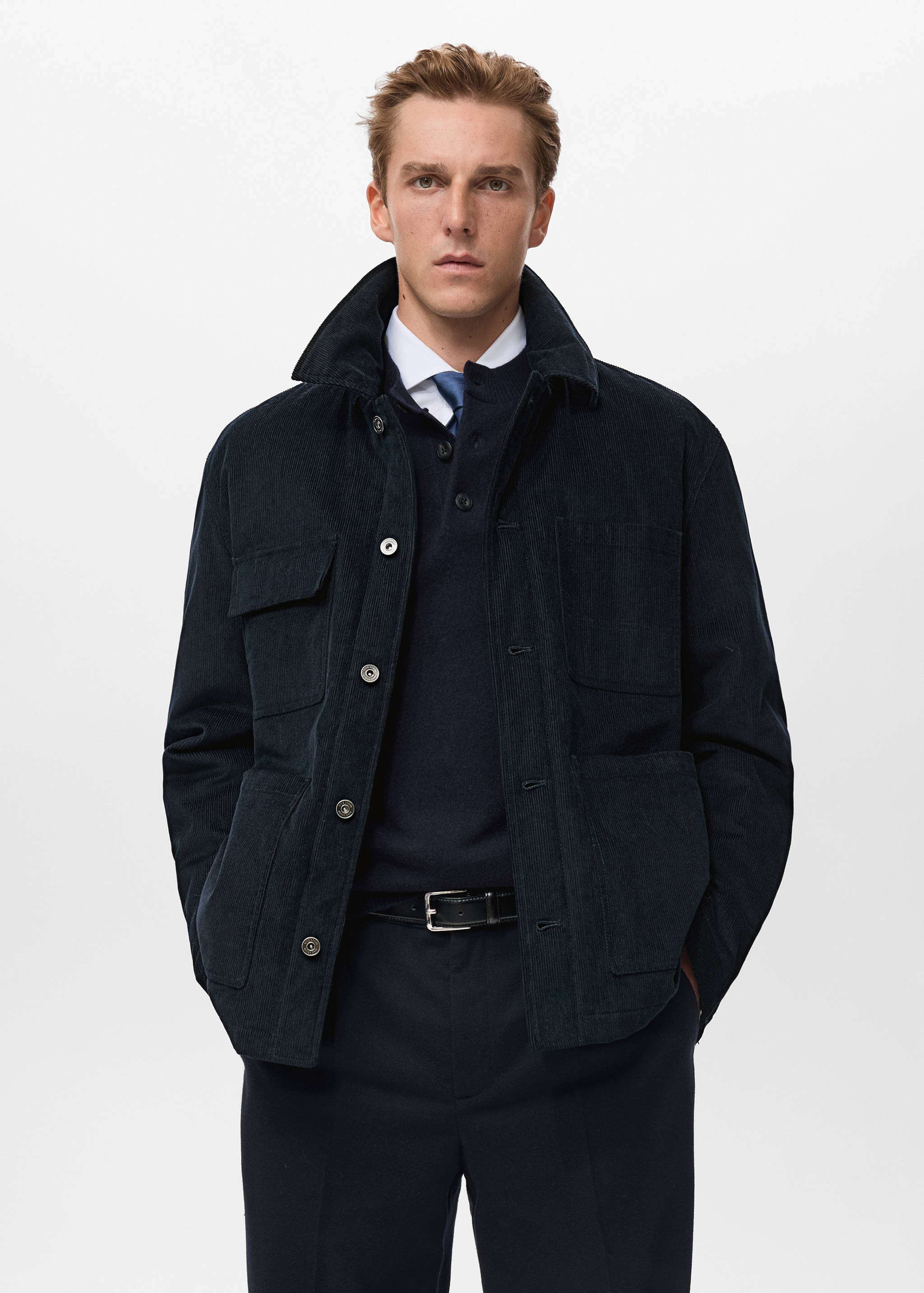 Corduroy jacket with pockets - Medium plane