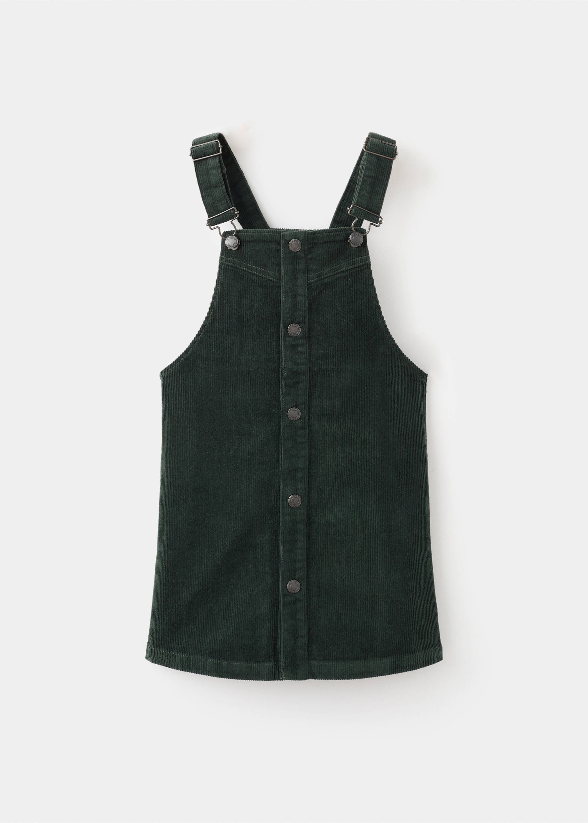 Corduroy pinafore dress - Article without model, Dark Green. Ref: 17077889-00.