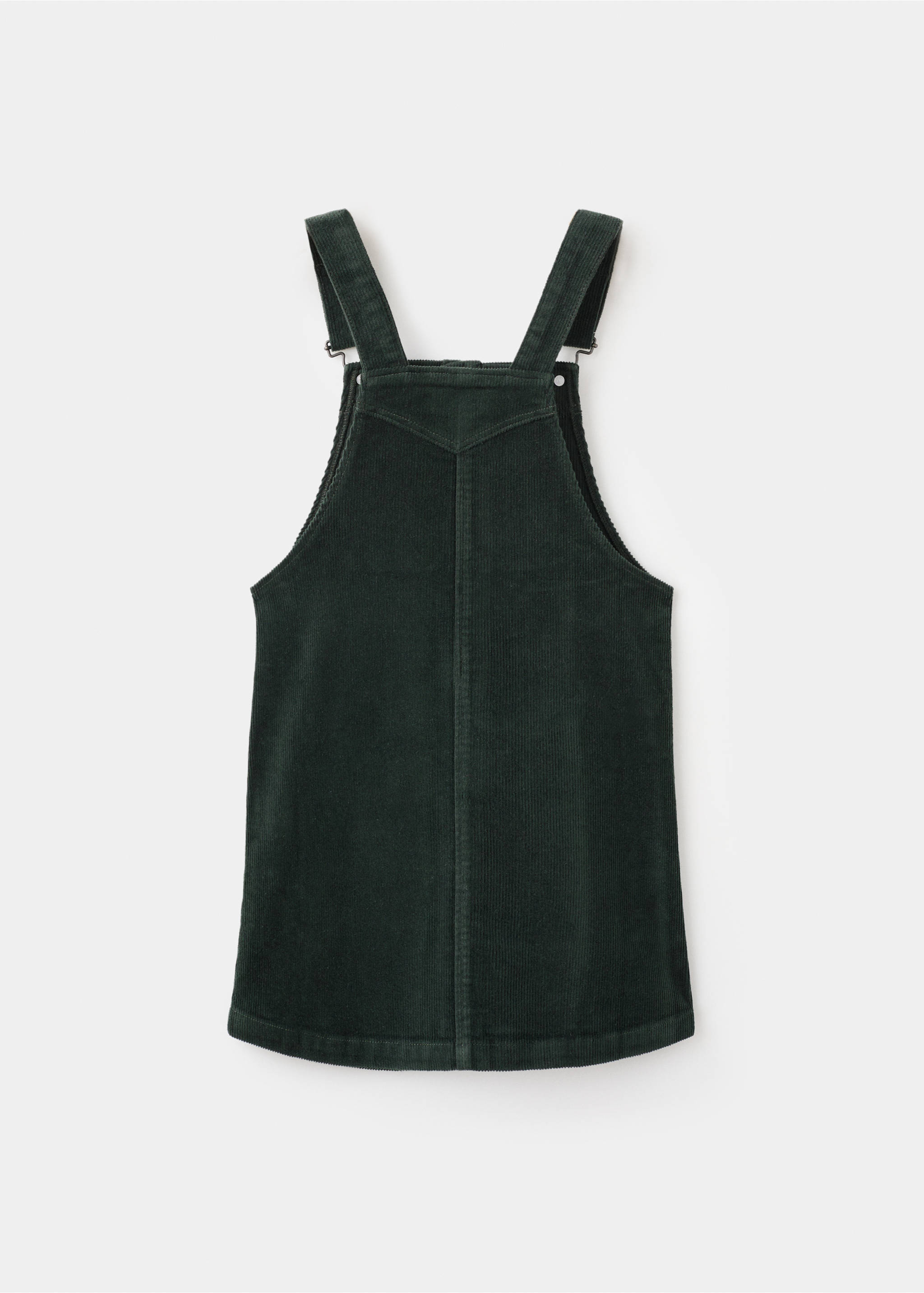 Corduroy pinafore dress - Reverse of the article, Dark Green. Ref: 17077889-00.