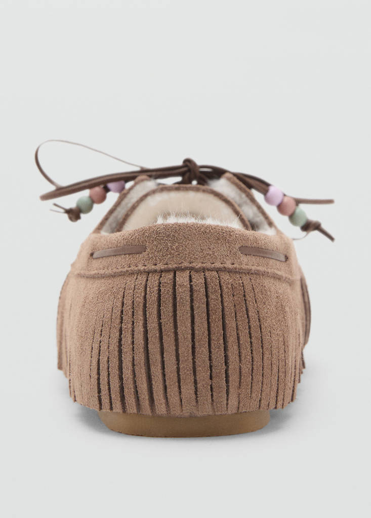 Shearling leather moccasins — Medium Brown