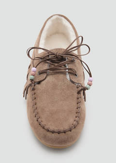 Shearling leather moccasins — Medium Brown 6