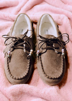 Shearling leather moccasins — Medium Brown 2