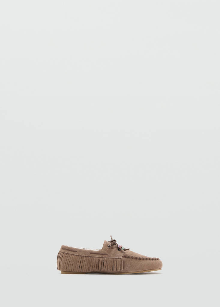 Shearling leather moccasins — Medium Brown
