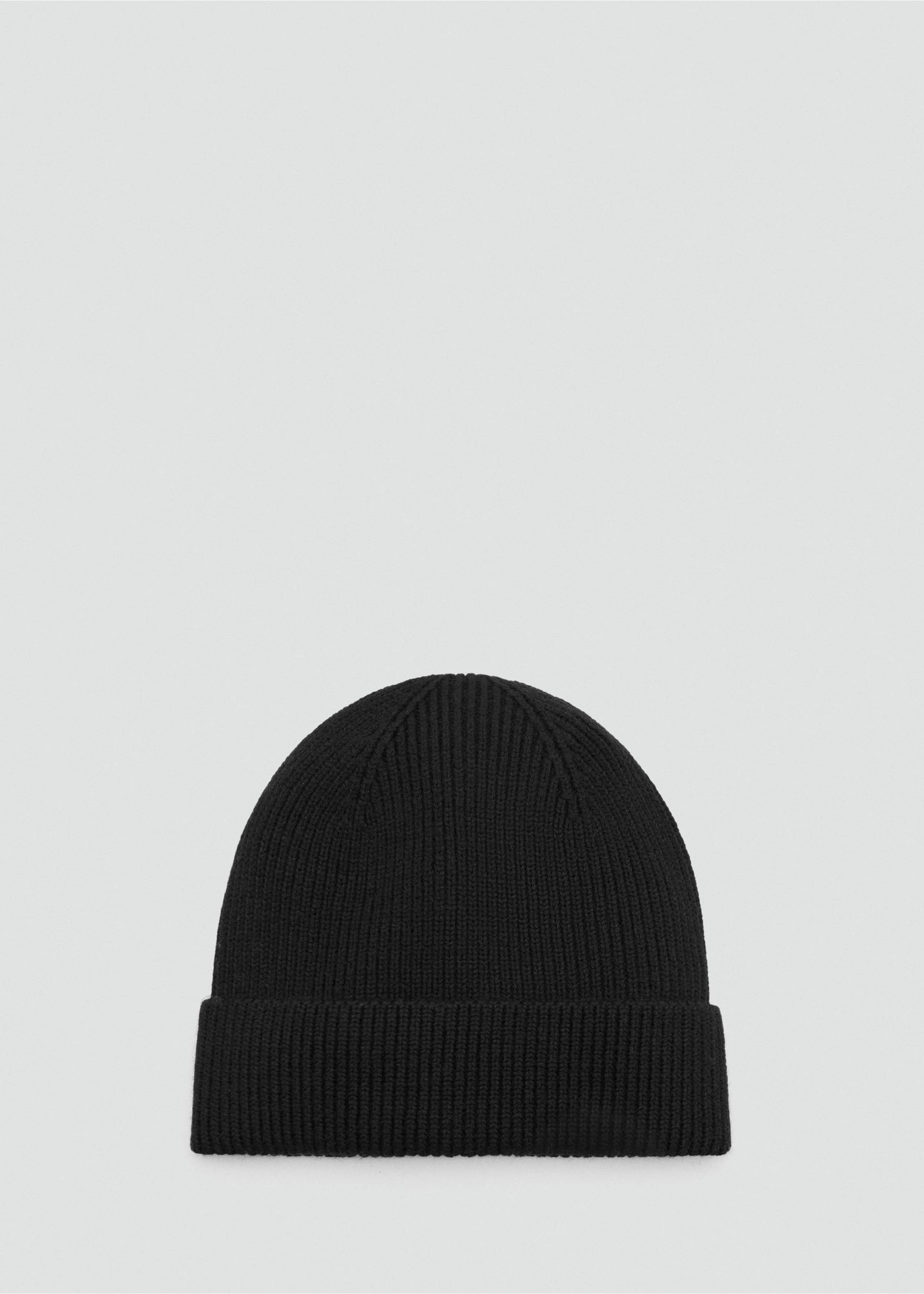 Ribbed wool hat - Article without model, Black. Ref: 17077894-00.