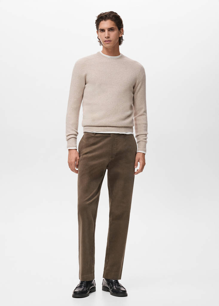 Knitted wool blend sweater — Sand