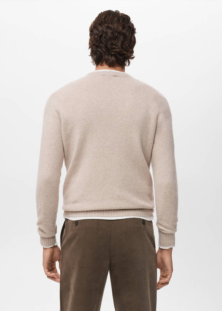 Knitted wool blend sweater — Sand