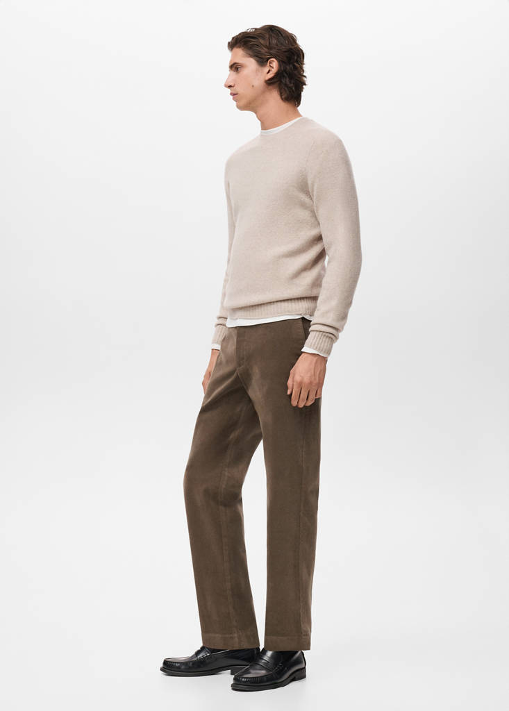 Knitted wool blend sweater — Sand
