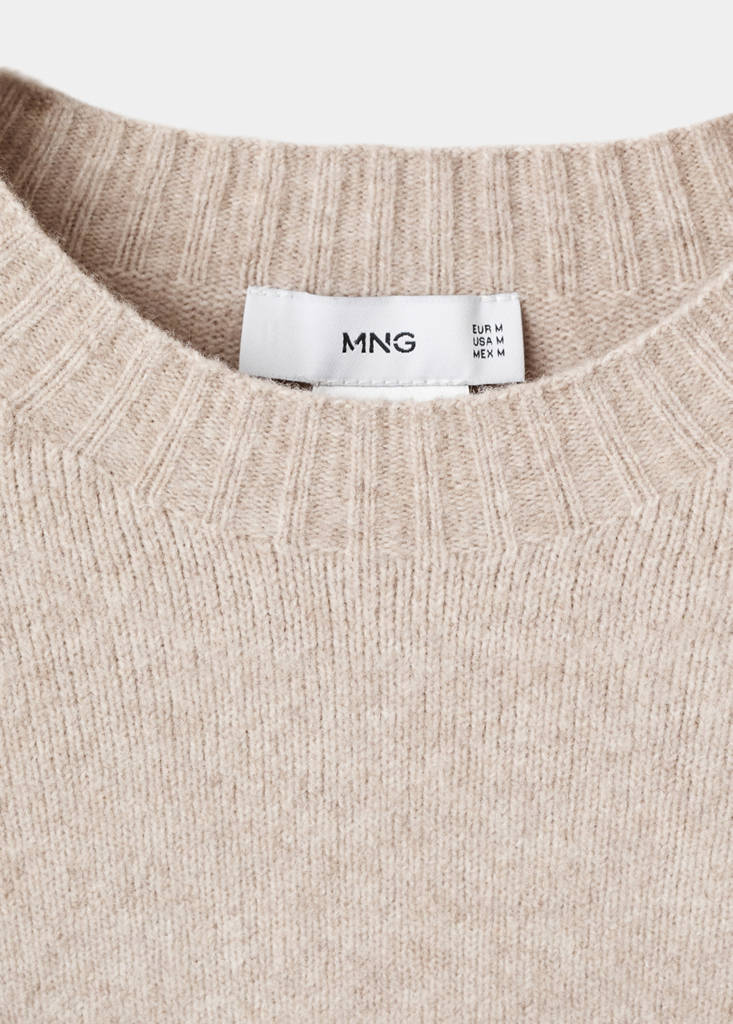 Knitted wool blend sweater — Sand