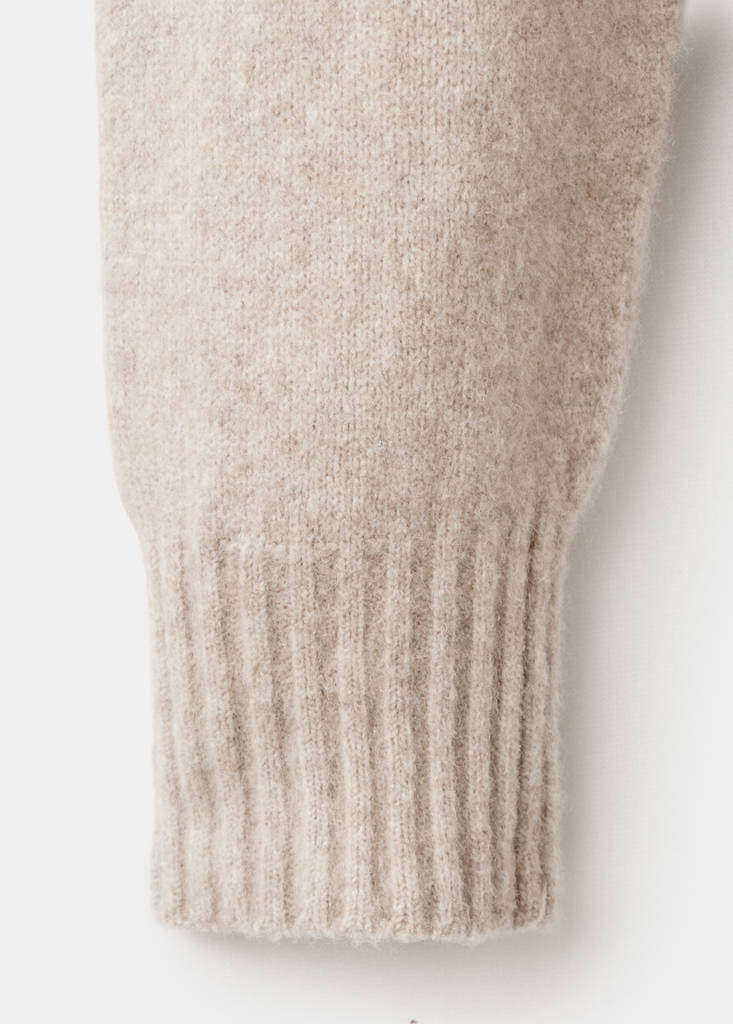 Knitted wool blend sweater — Sand