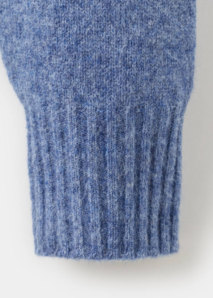 Knitted wool blend sweater — Blue