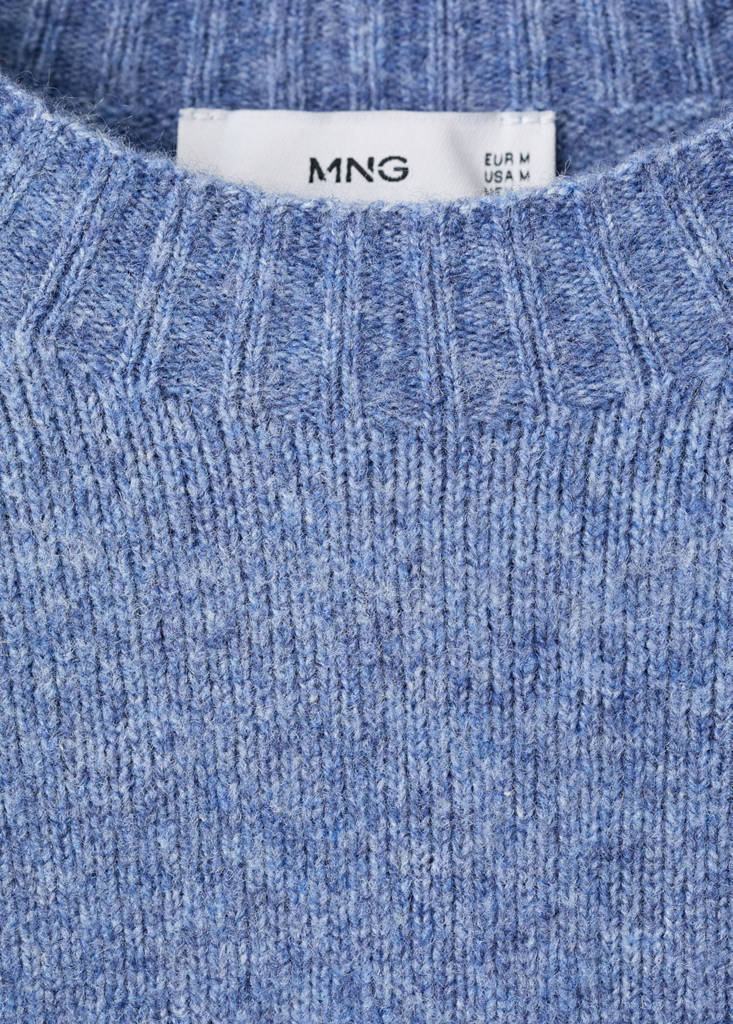 Knitted wool blend sweater — Blue