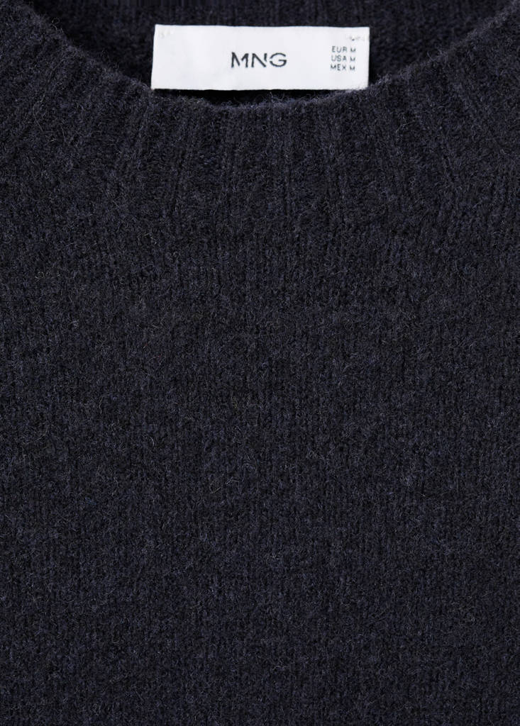Knitted wool blend sweater — Navy