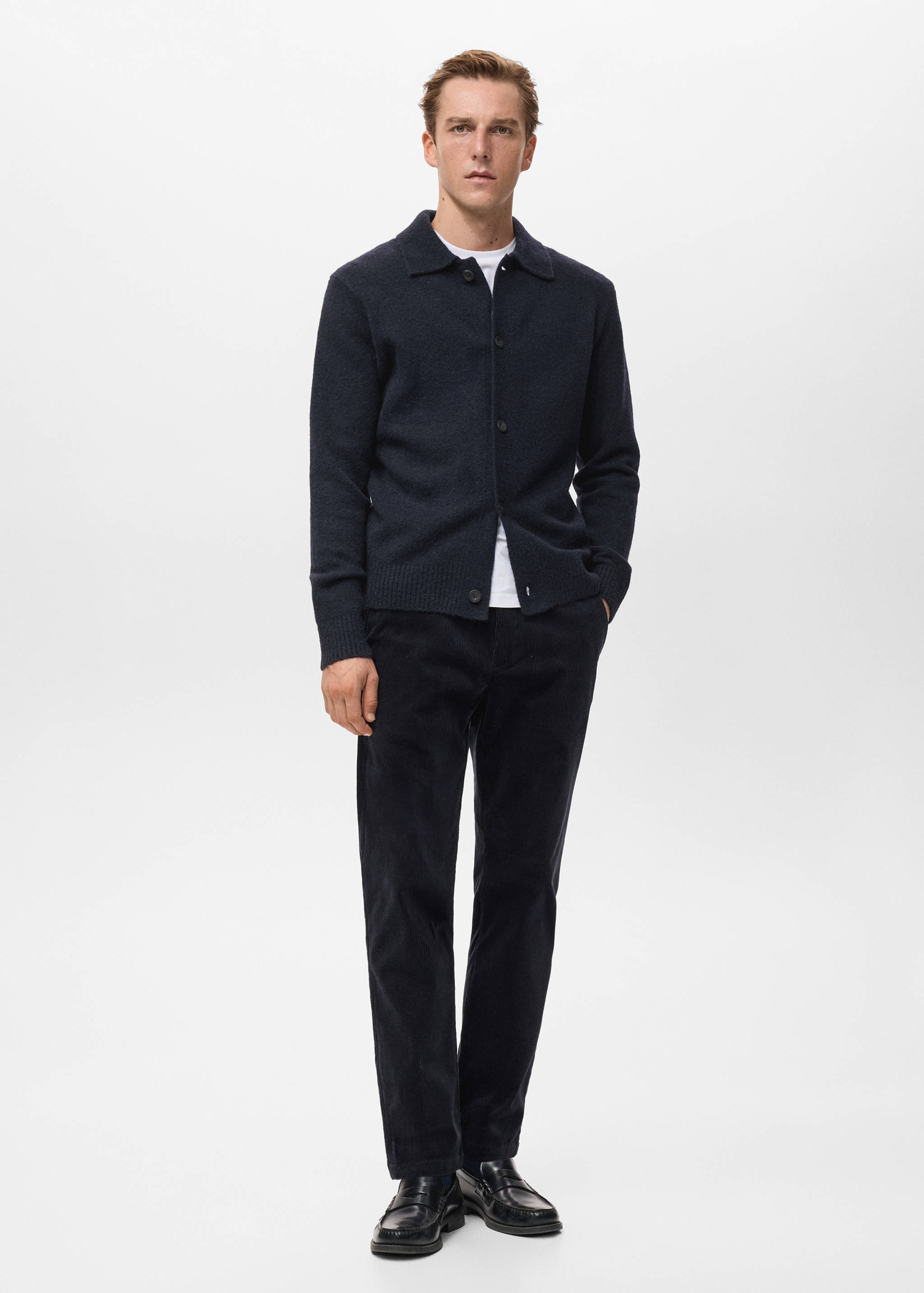 Knitted wool blend cardigan - General plane