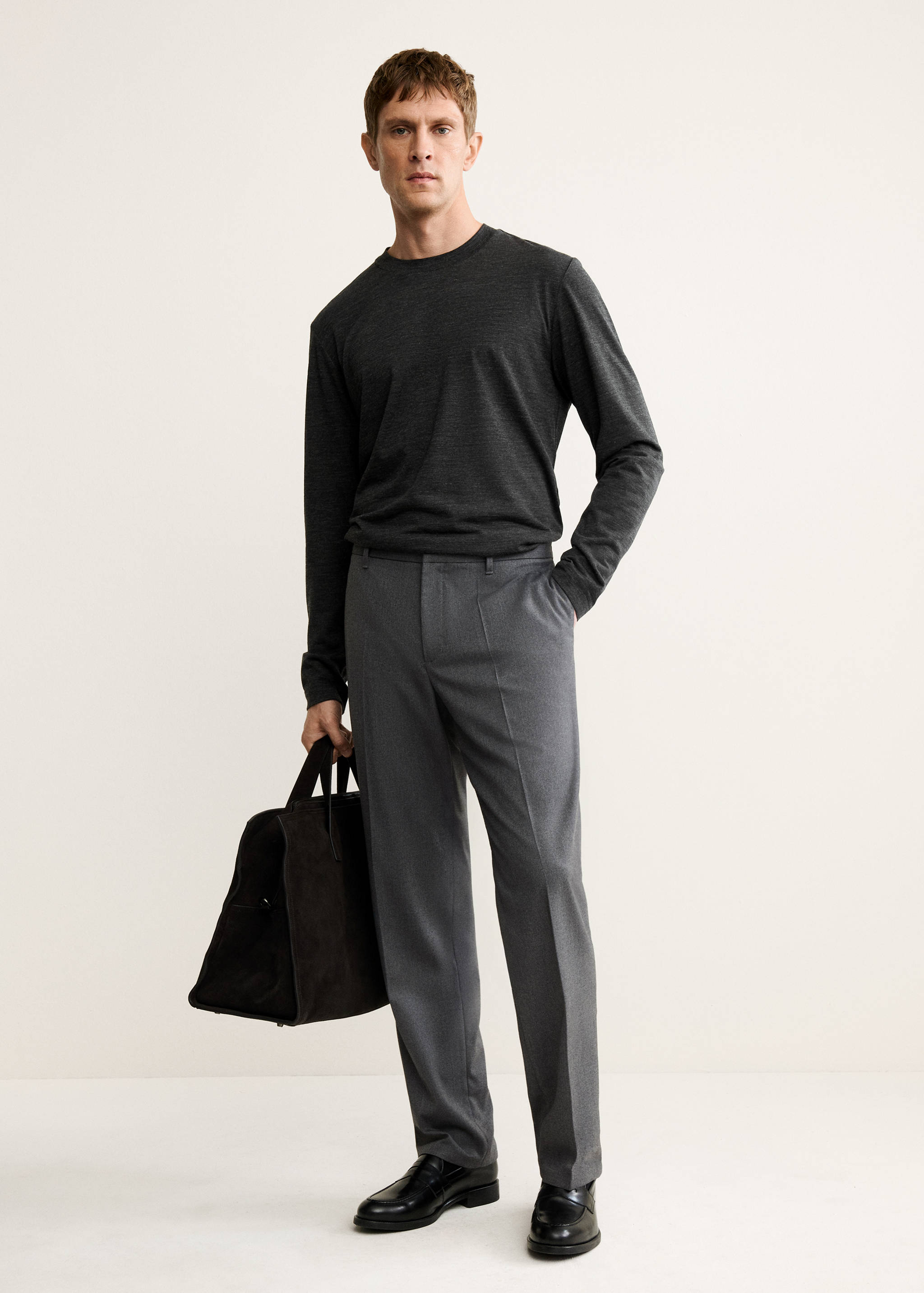 Slim-fit wool-blend t-shirt - General plane