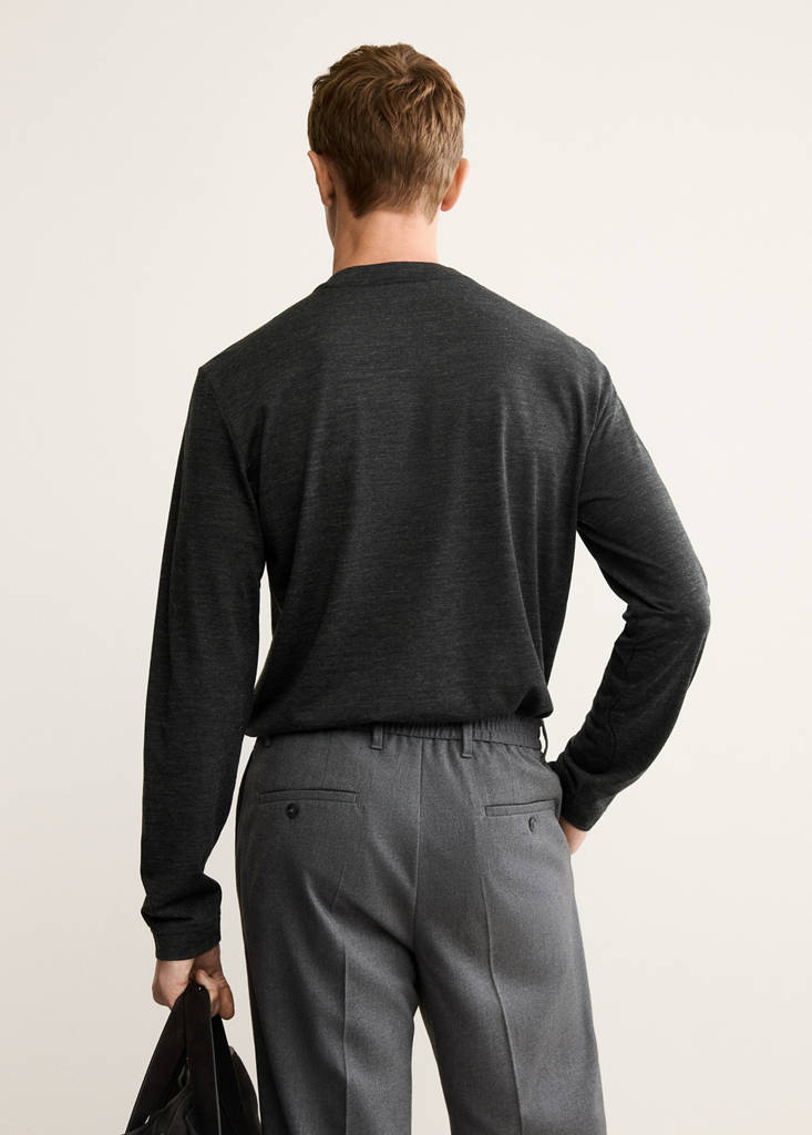 Slim-fit wool-blend t-shirt — Dark Heather Grey