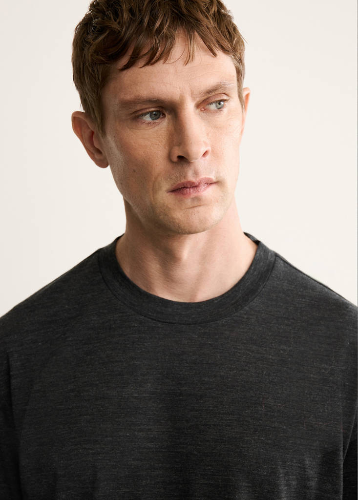 Slim-fit wool-blend t-shirt — Dark Heather Grey