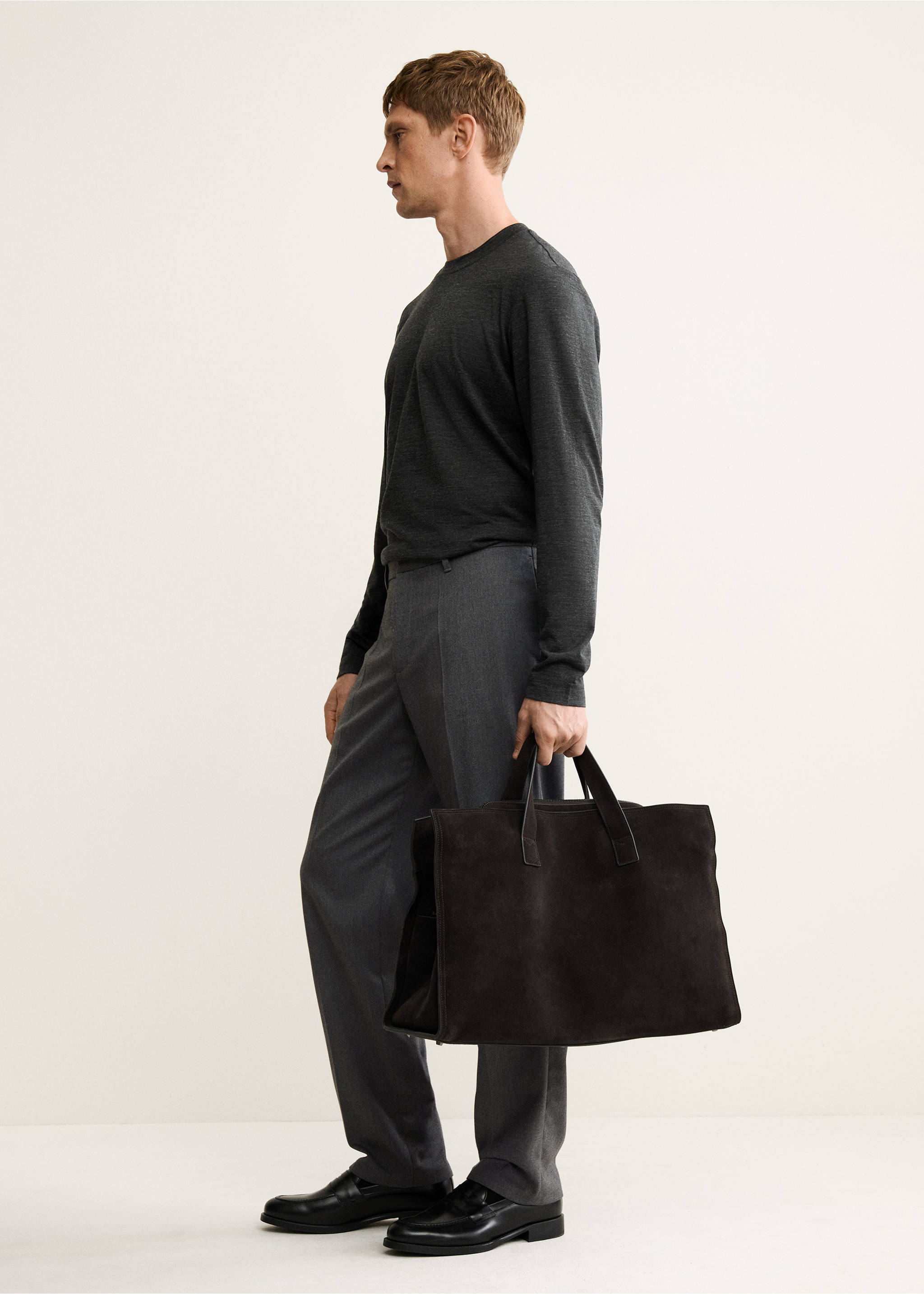 Camiseta mezcla lana slim fit - Detalle del artículo 2, Gris oscuro vigoré. Ref: 17077897-00.