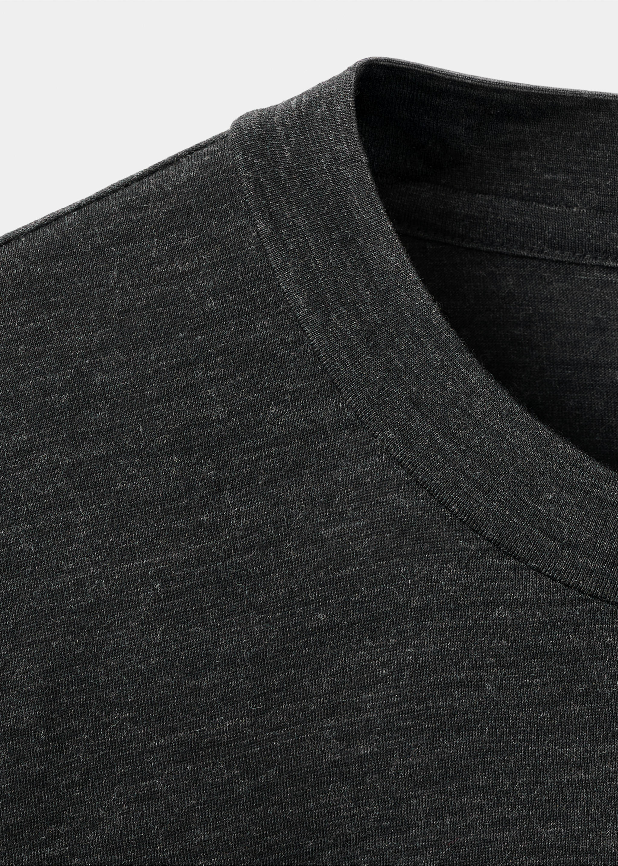 Camiseta mezcla lana slim fit - Detalle del artículo 8, Gris oscuro vigoré. Ref: 17077897-00.