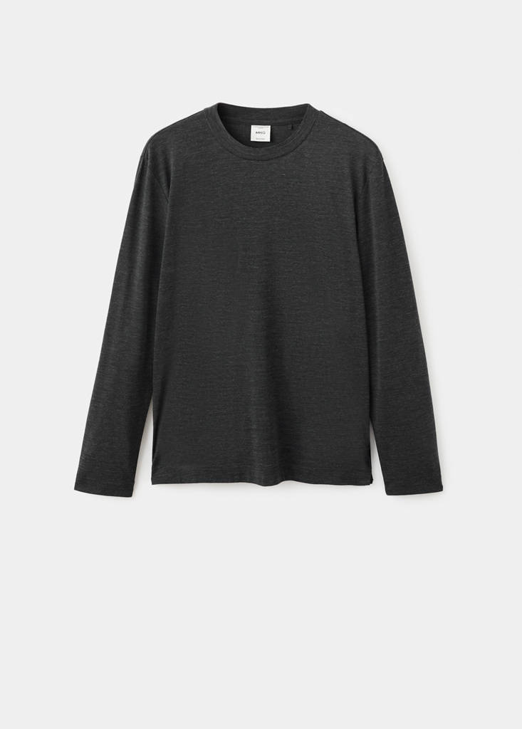 Slim-fit wool-blend t-shirt — Dark Heather Grey