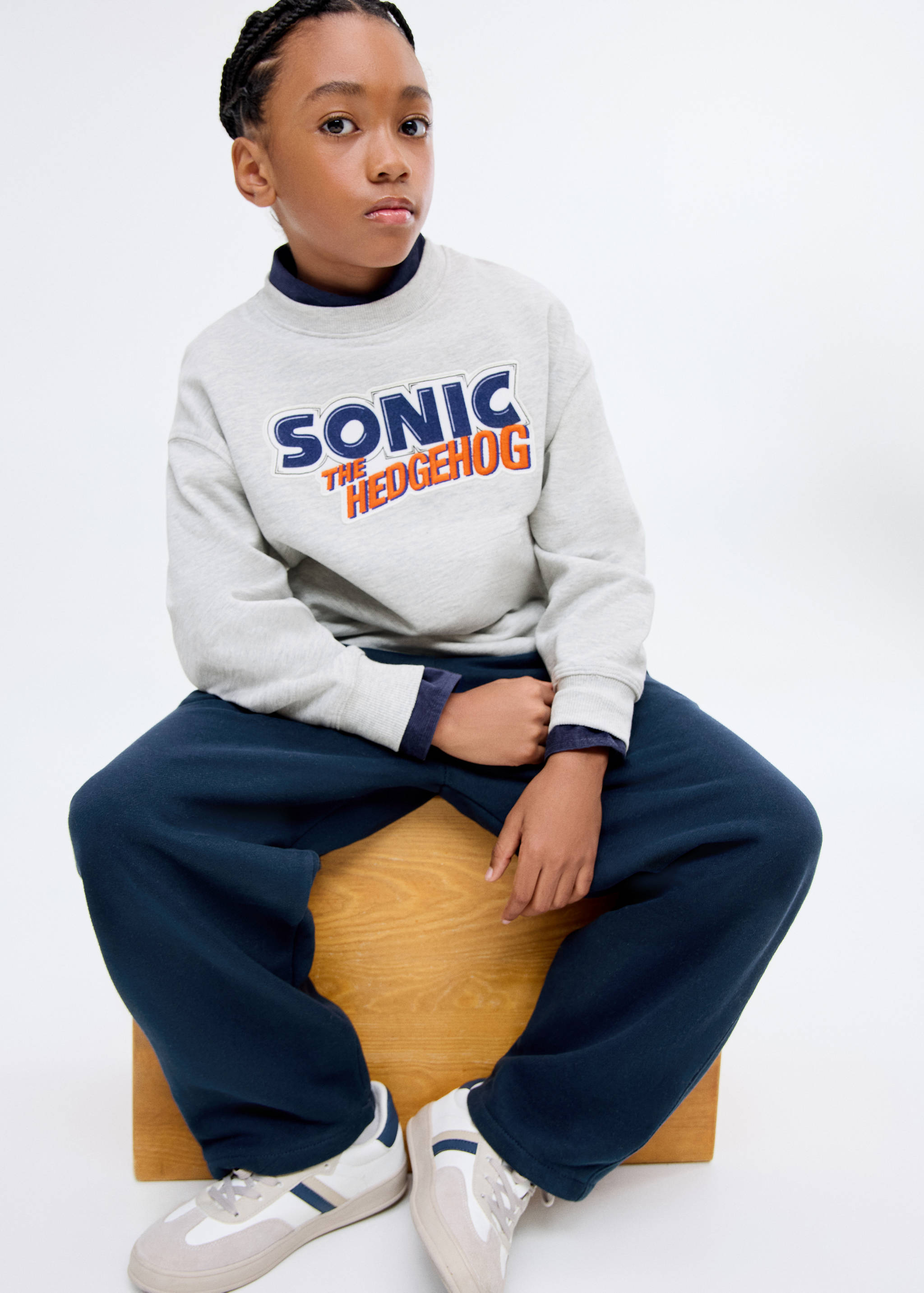 Cotton joggers with elastic waist - Medium plane