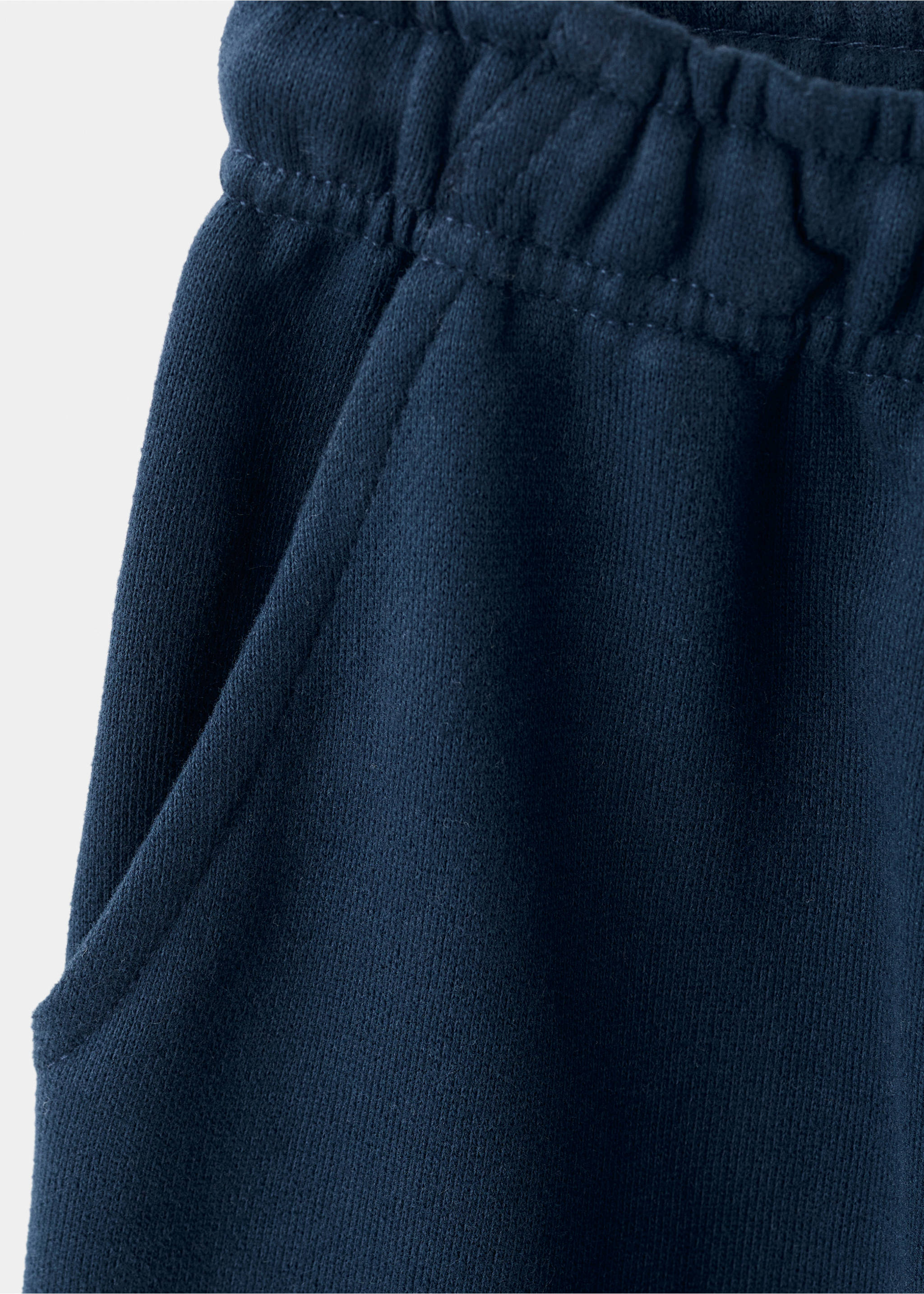 Cotton joggers with elastic waist - Details of the article 0, Navy. Ref: 17077898-00.