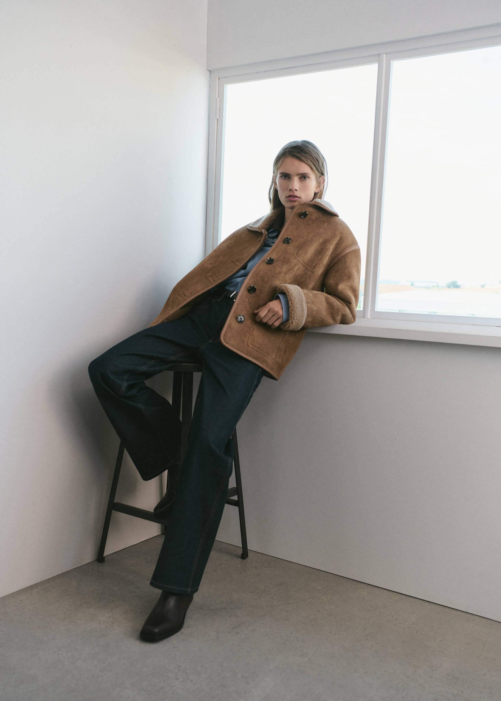 Manteau effet cuir imitation mouton - Détail de l'article 6