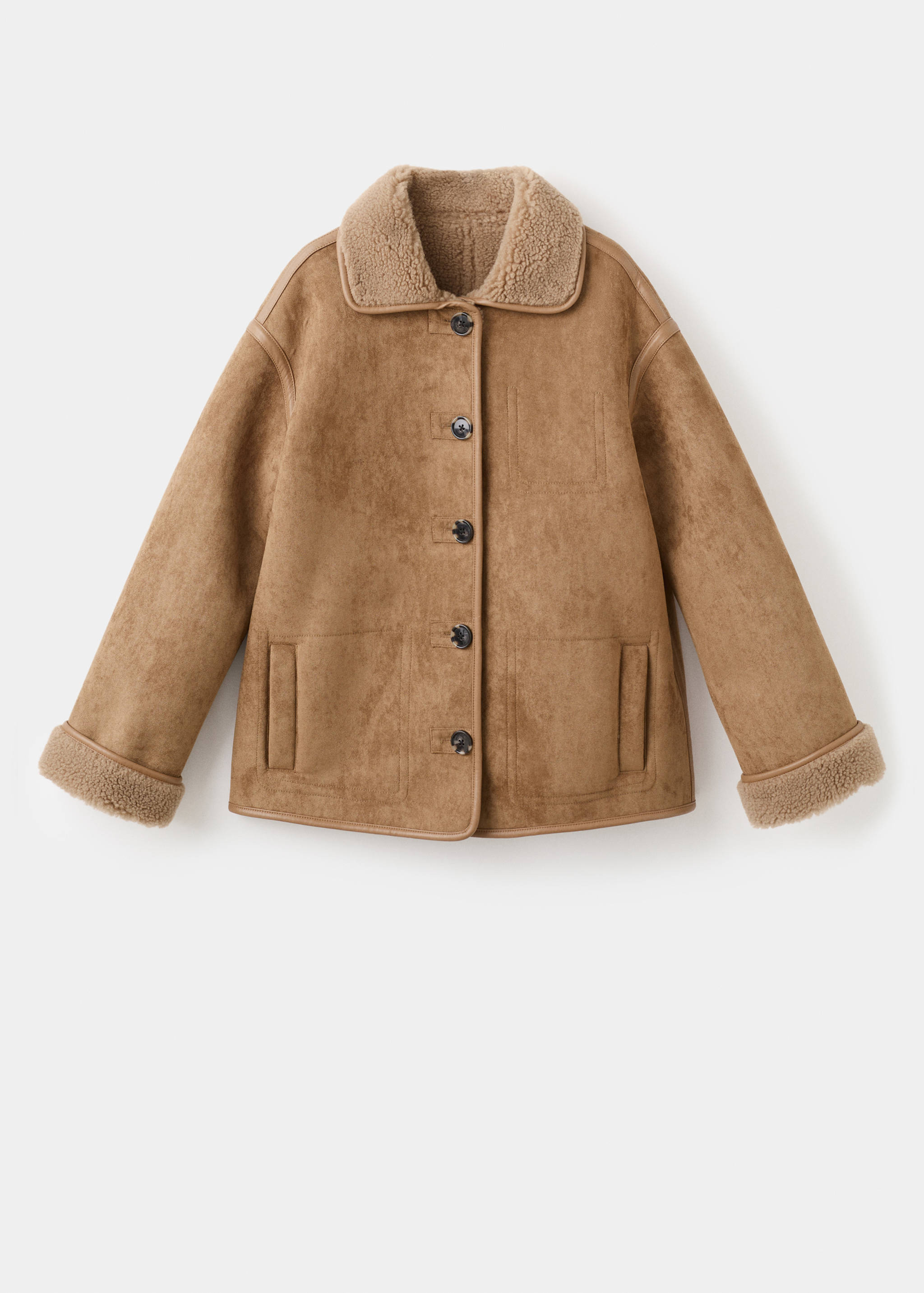 Manteau effet cuir imitation mouton - Article sans modèle