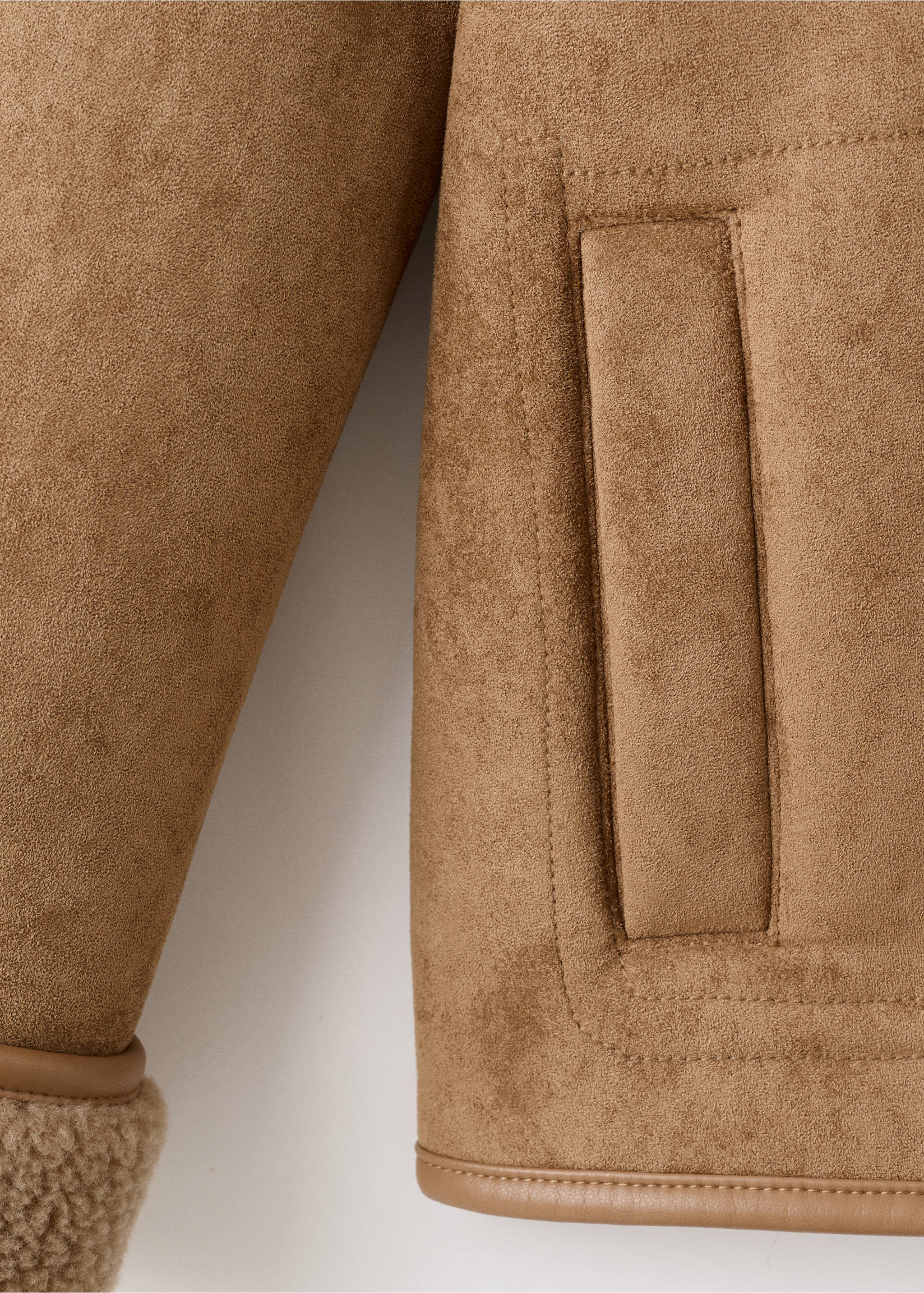 Manteau effet cuir imitation mouton - Détail de l'article 0, Marron moyen. Ref: 17077900-00.