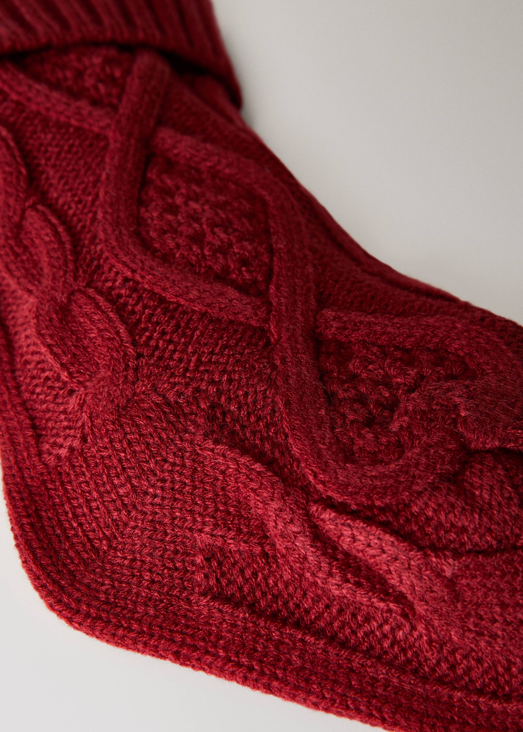 Vánoční pletené ponožky s copánkovým vzorem - Detail zboží 1