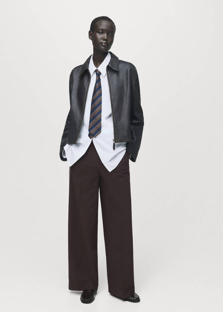 Side striped trousers — Chocolate