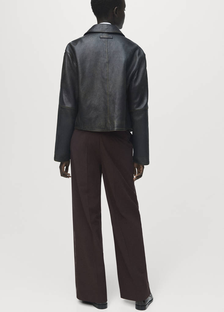 Side striped trousers — Chocolate
