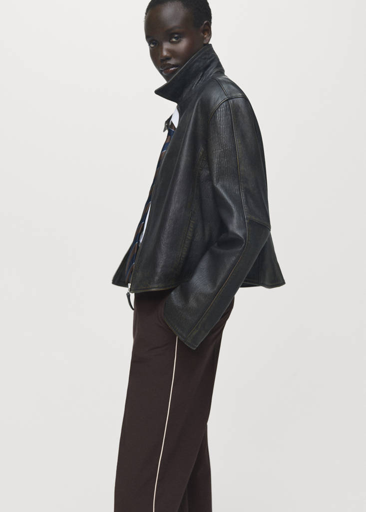 Side striped trousers — Chocolate