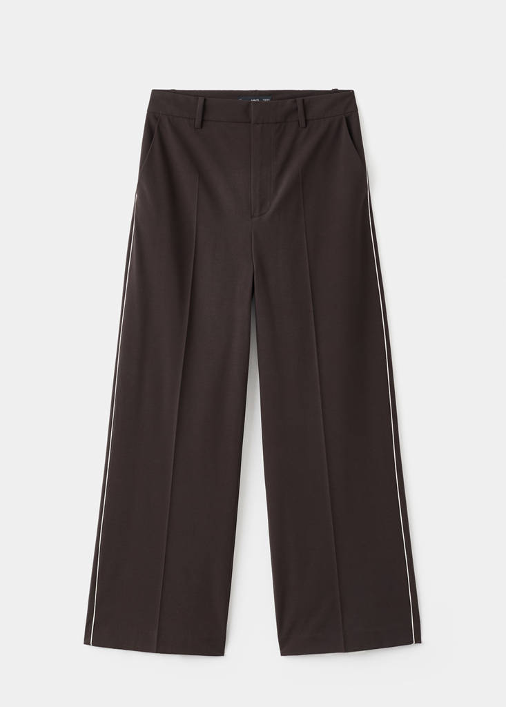Side striped trousers — Chocolate