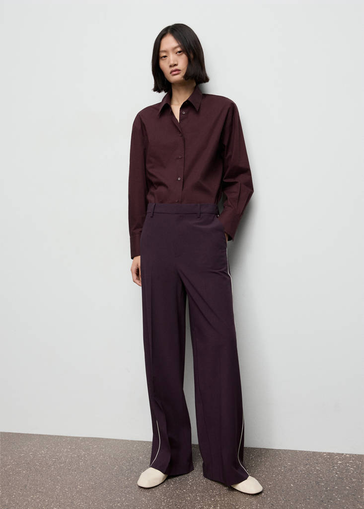Side striped trousers — Maroon