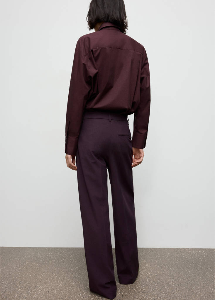 Side striped trousers — Maroon