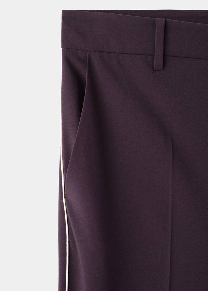 Side striped trousers — Maroon