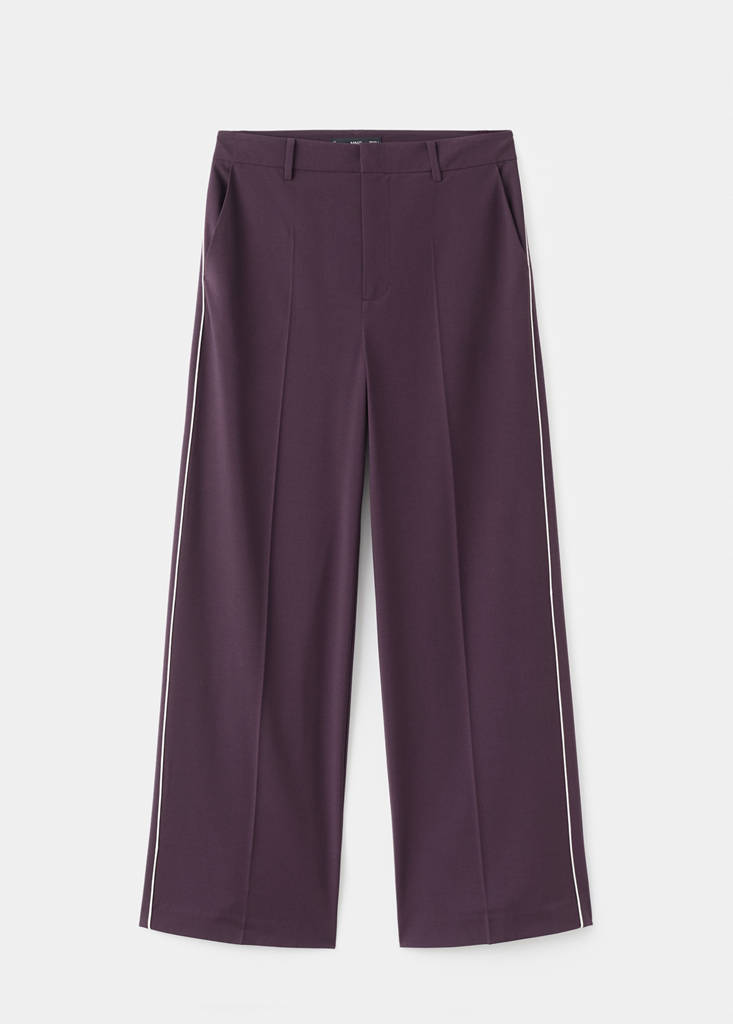 Side striped trousers — Maroon