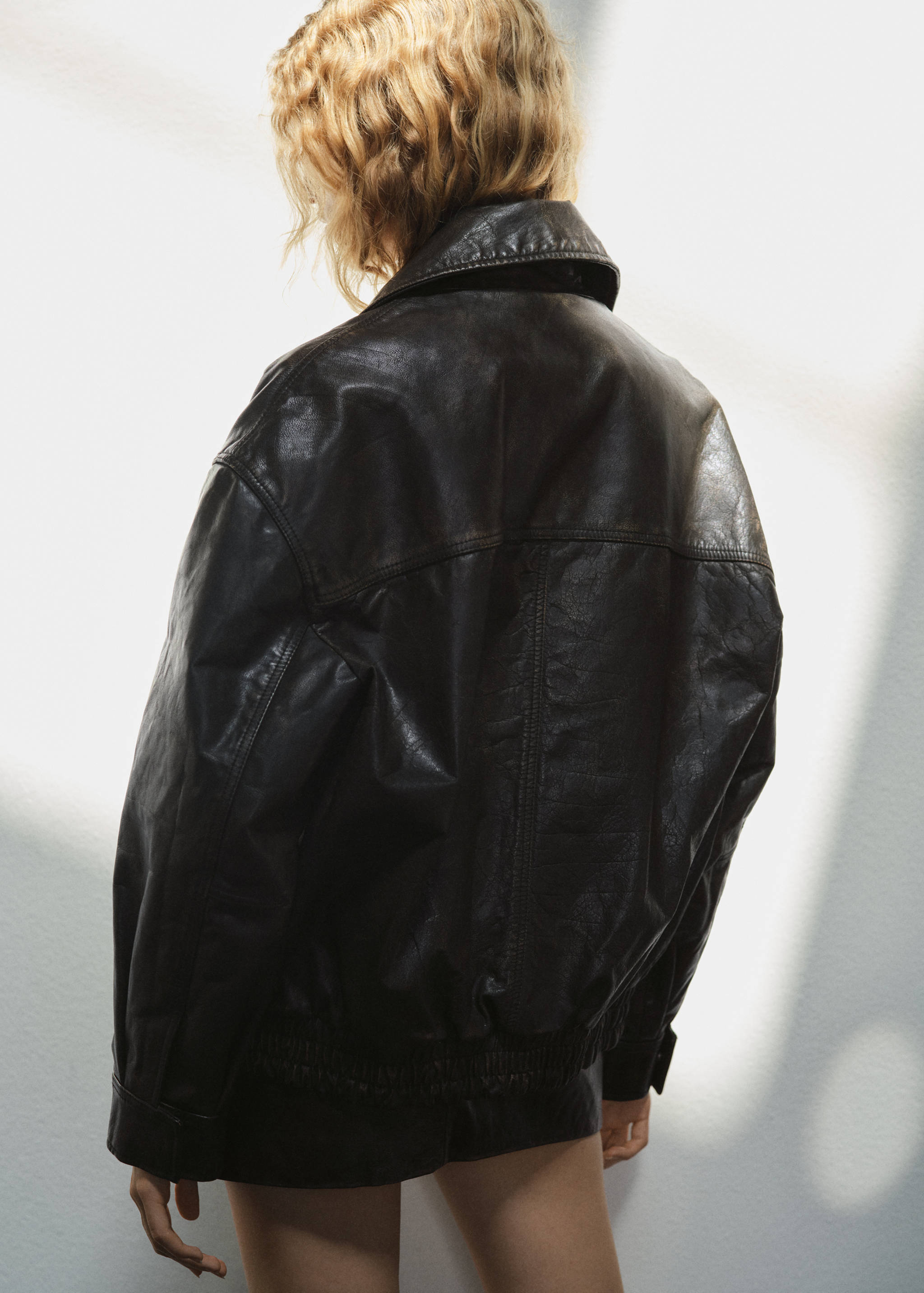 Veste 100 % cuir à poches - Verso de l’article