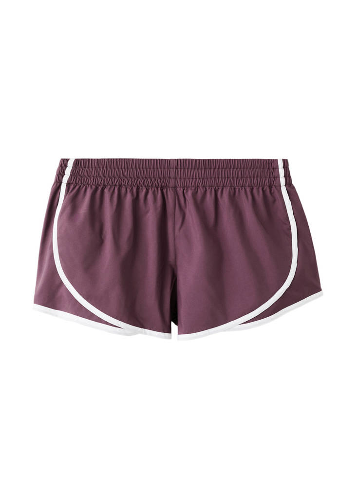 Shorts with contrasting stripes — Maroon