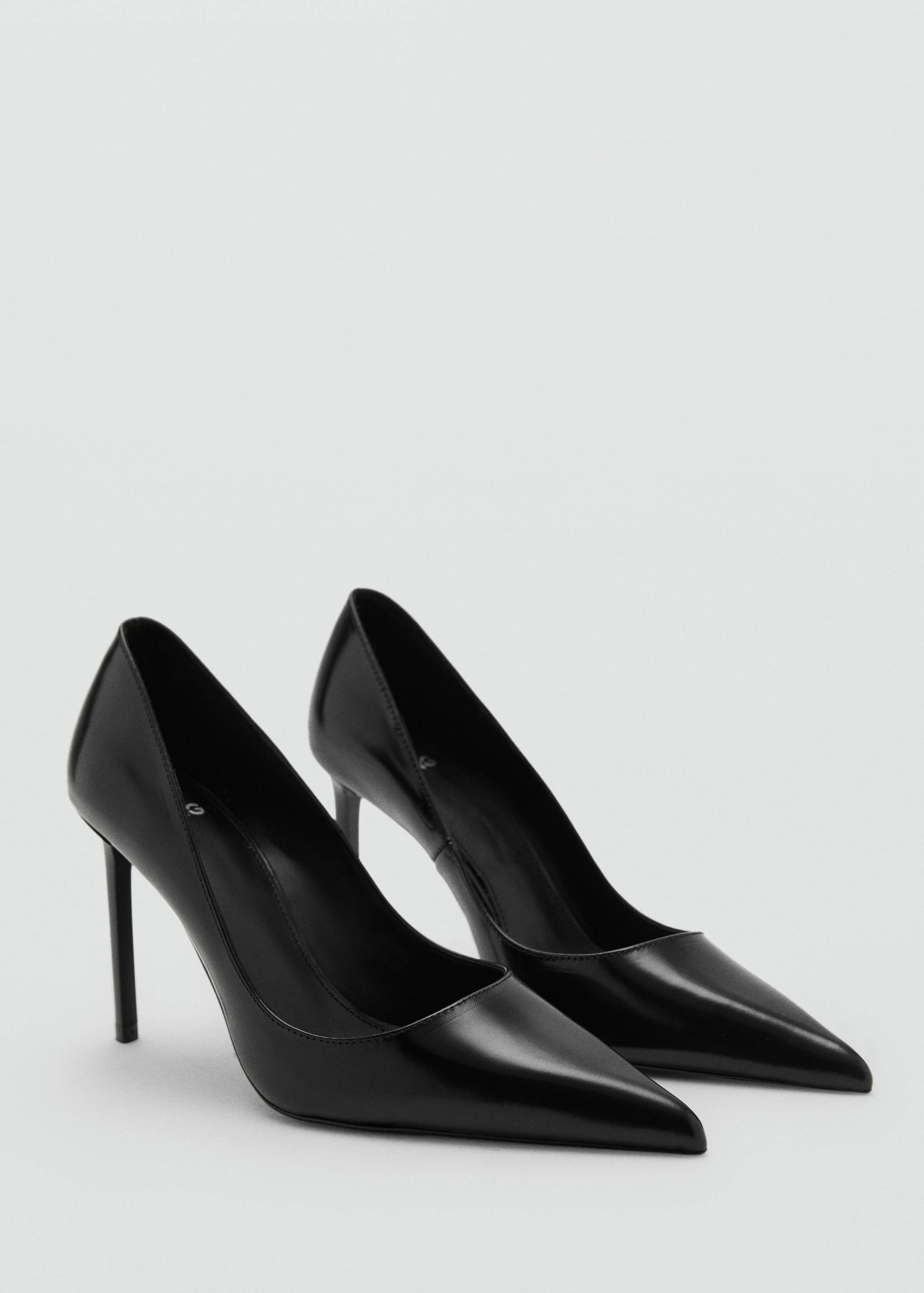 Pointed-toe leather heeled shoes - Medium plane