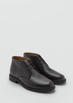 Lace-up leather ankle boots — Chocolate 2