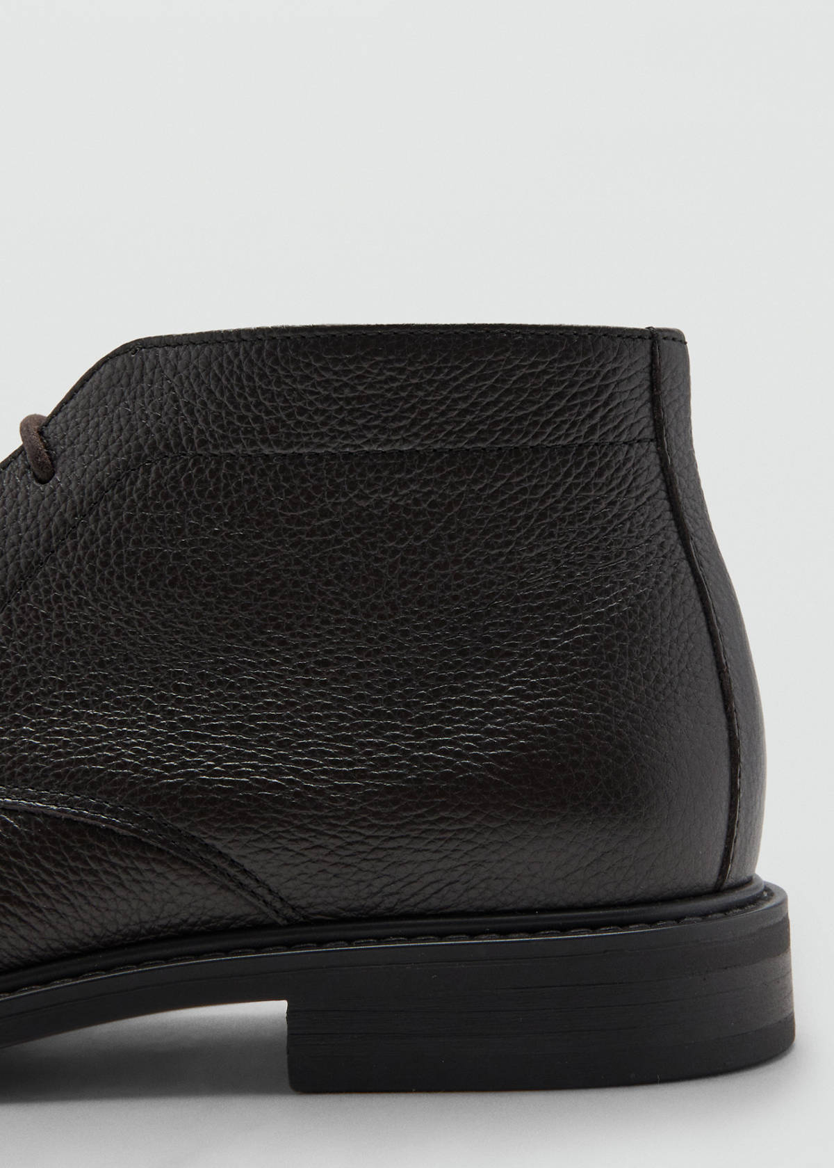 Lace-up leather ankle boots — Chocolate